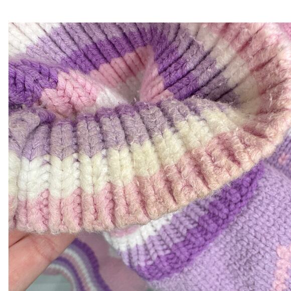 LoveShackFancy Amalo Boyfriend Cardigan Sweater Macaron Pink heart bow size XL - Picture 10 of 16